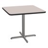 National Public Seating Cafe Table, 36w x 36d x 30h, Square Top/X-Base, Gray Nebula Top, Gray Base CG33636XD1GY